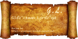 Glückman Loránd névjegykártya